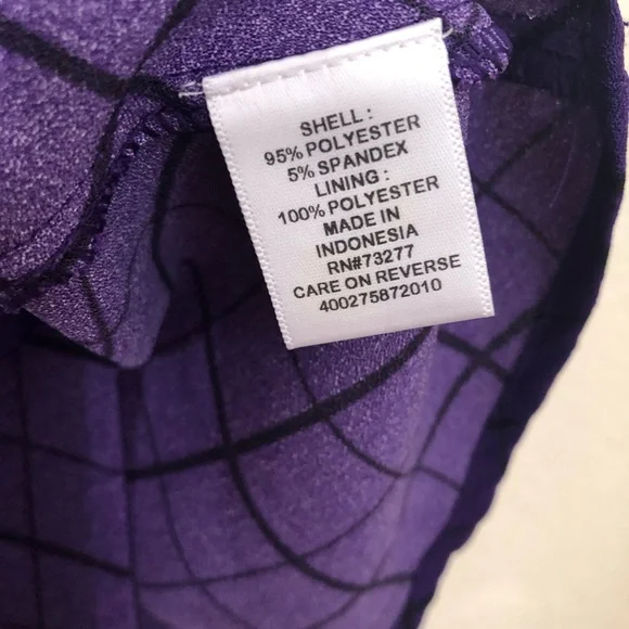 ELLE Womens Medium Sleeveless Peplum Asymmetrical Top Blouse Purple Checkers NWT - Picture 15 of 16